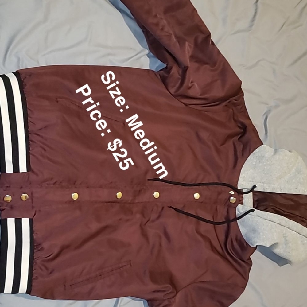 Maroon Forever 21 Bomber Jacket